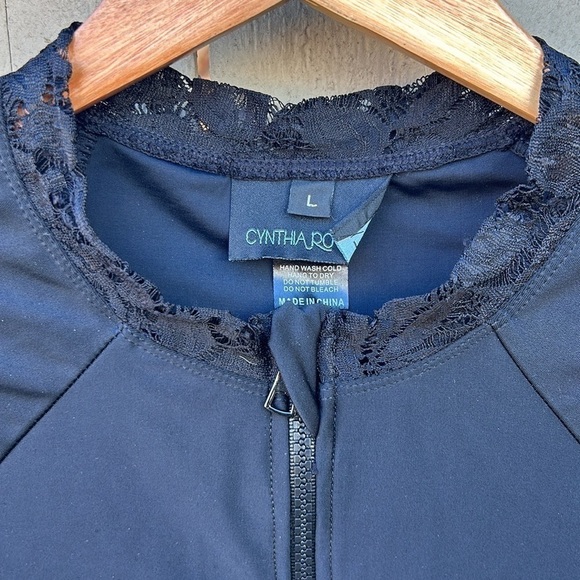 Cynthia Rowley Surfsuit Black with Lace Cut Out Detailing Large - Picture 2 of 5